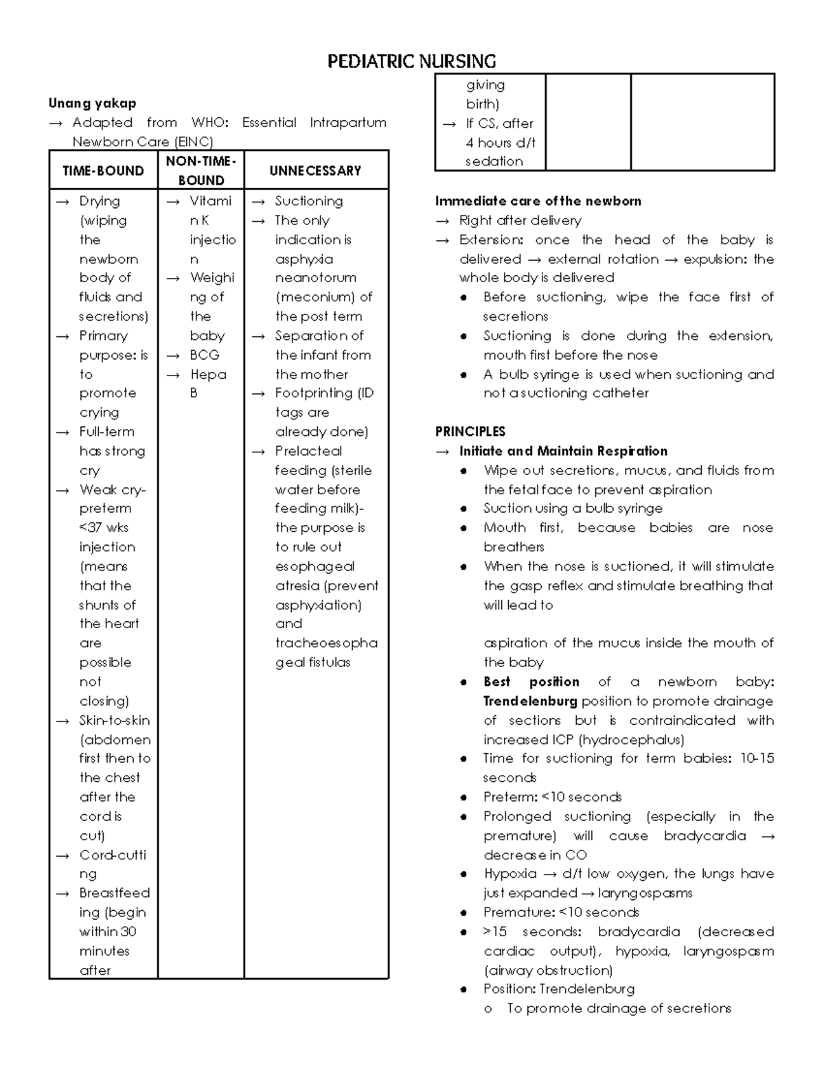 Pediatric Nursing - pedia things - PEDIATRIC NURSING Unang yakap → ...
