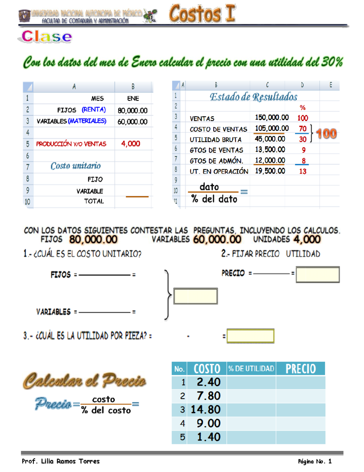 Ctos I 2 - Clase de costos - Contabilidad General y de Costos - Prof ...