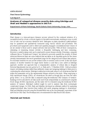 AMNA Riasa 1 - Assignments and lab works - AMNA RIASAT; Epidemiology ...