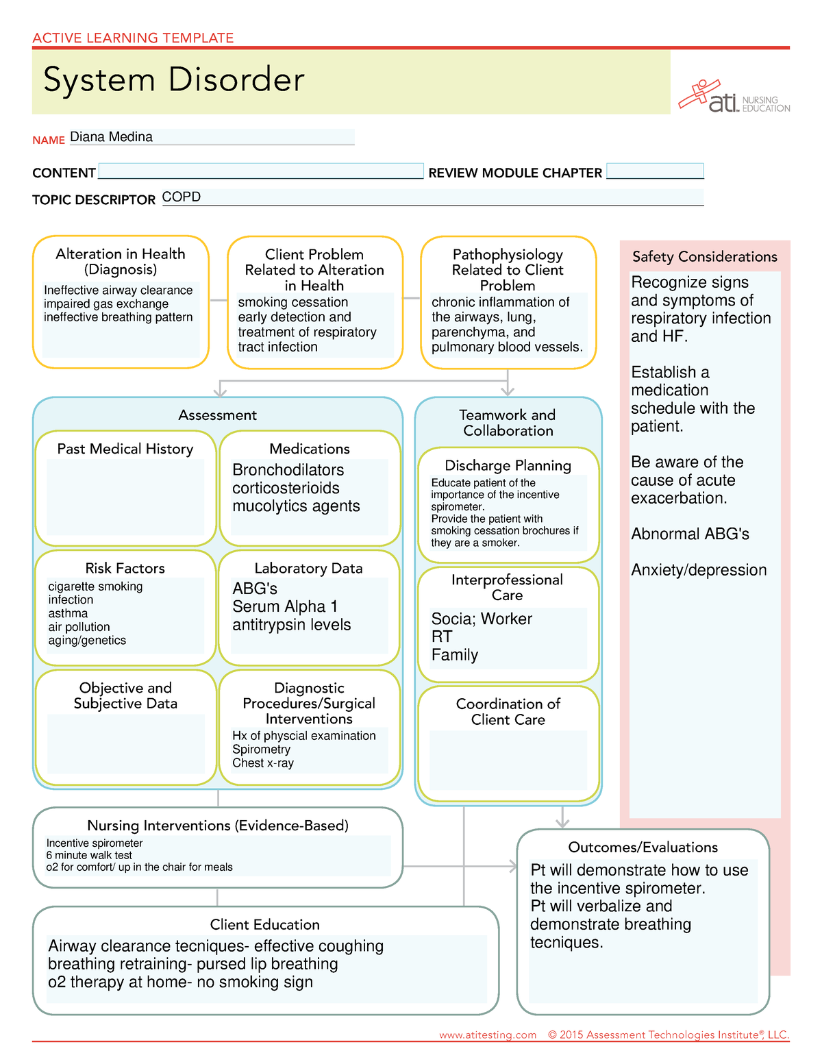 System Disorder active learning templateCOPD Teamwork and