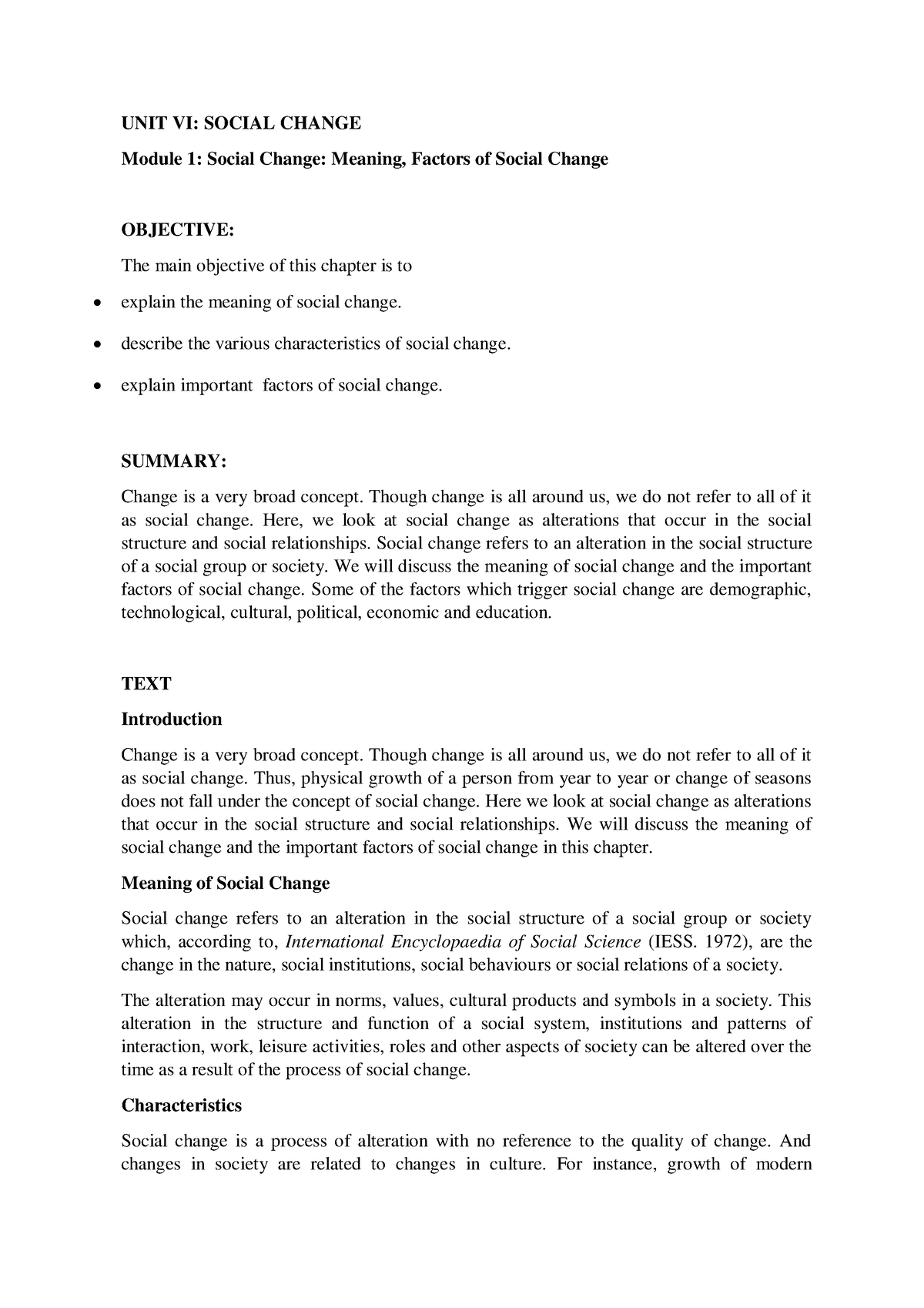 seminar-main-factors-of-social-change-unit-vi-social-change-module