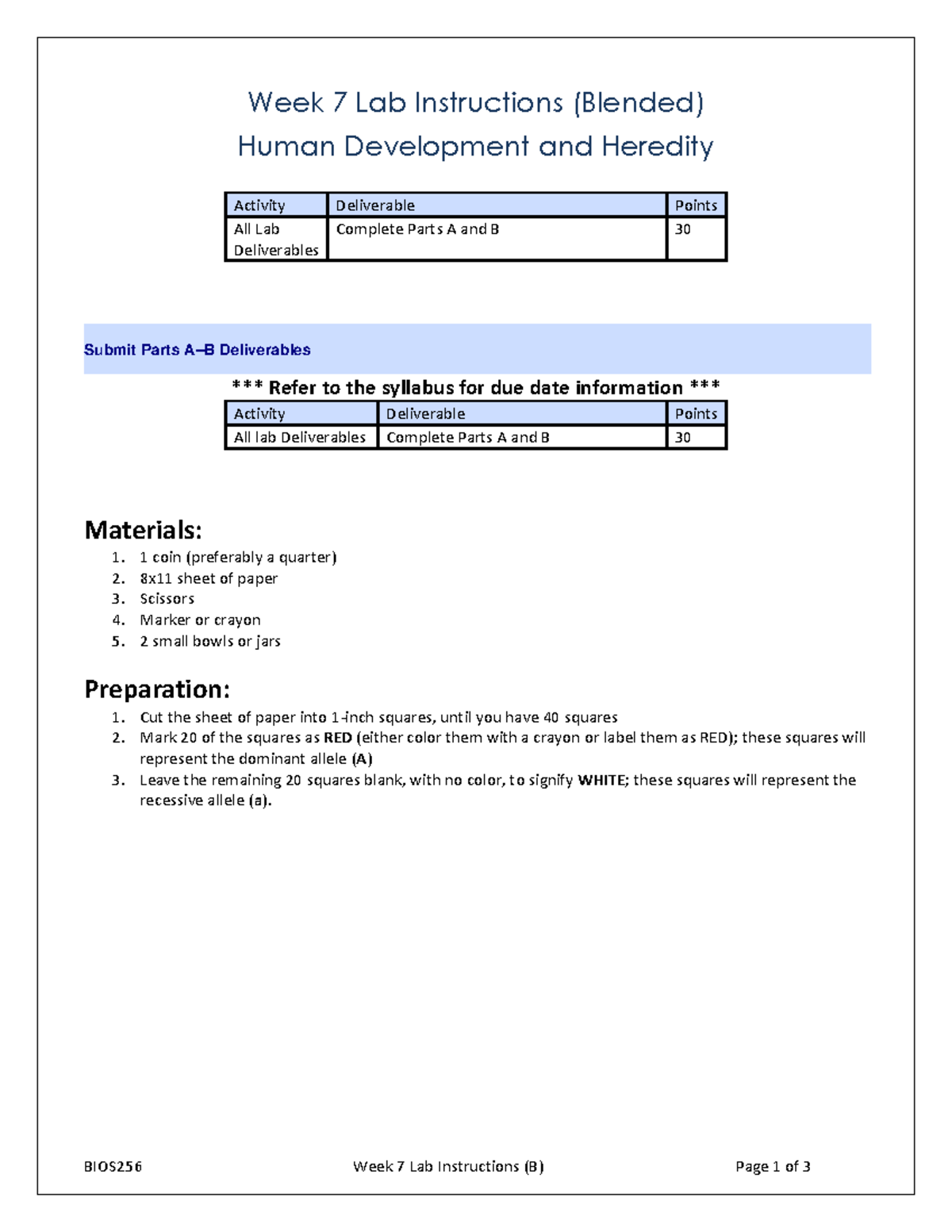 BIOS256 Week 7 Lab May 2021 - BIOS 256 Week 7 Lab Instructions (B) Page ...