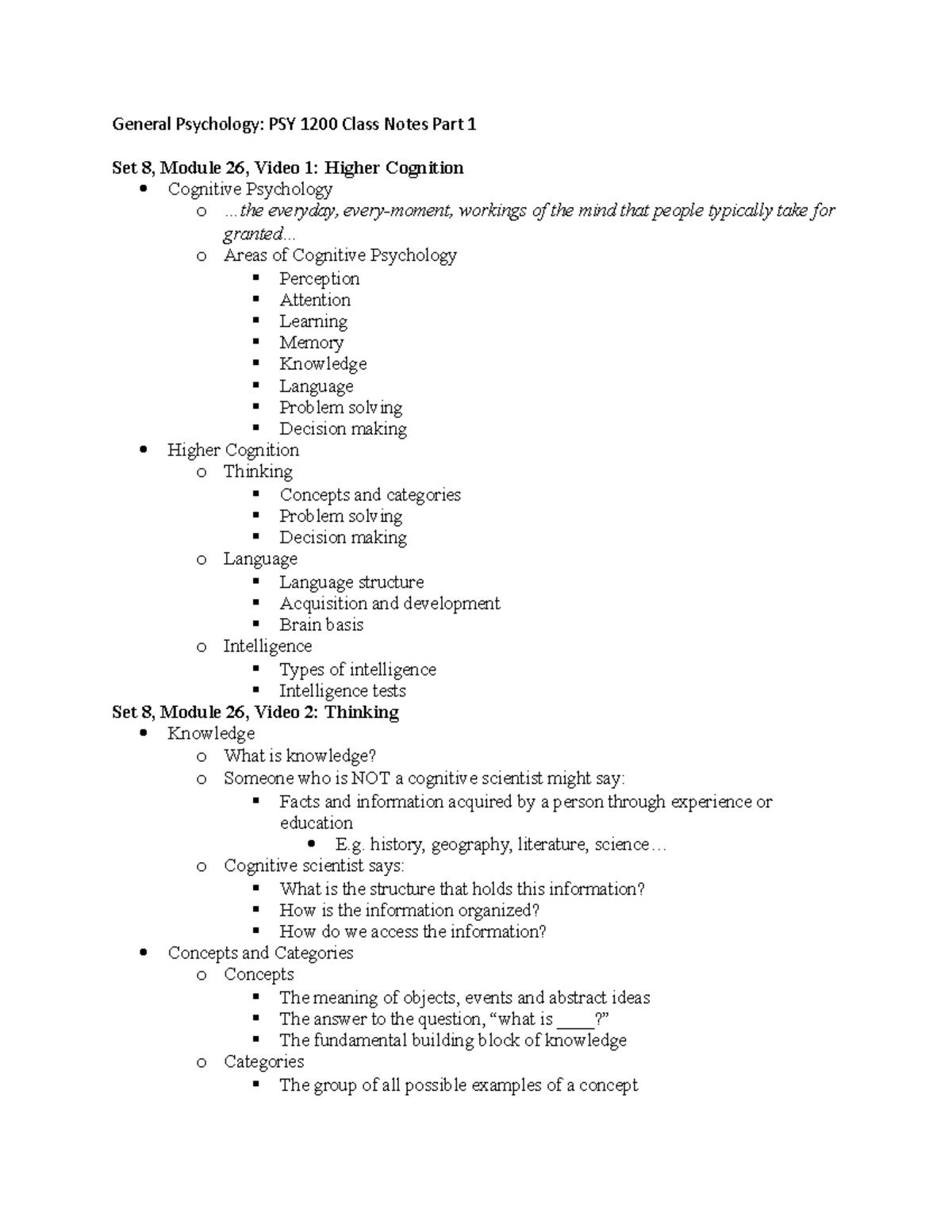 Psychology PWPT Notes pt. 2 - General Psychology: PSY 1200 Class Notes ...