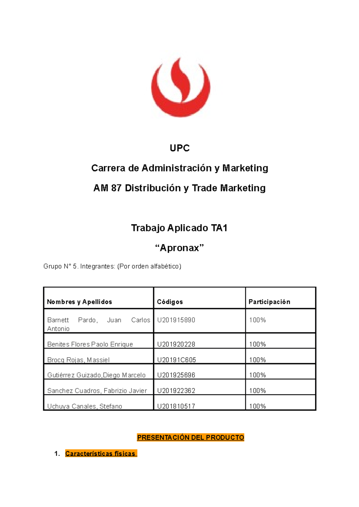 TA Trade marketing ciclo 1- 2022 - UPC Carrera de Administración y ...