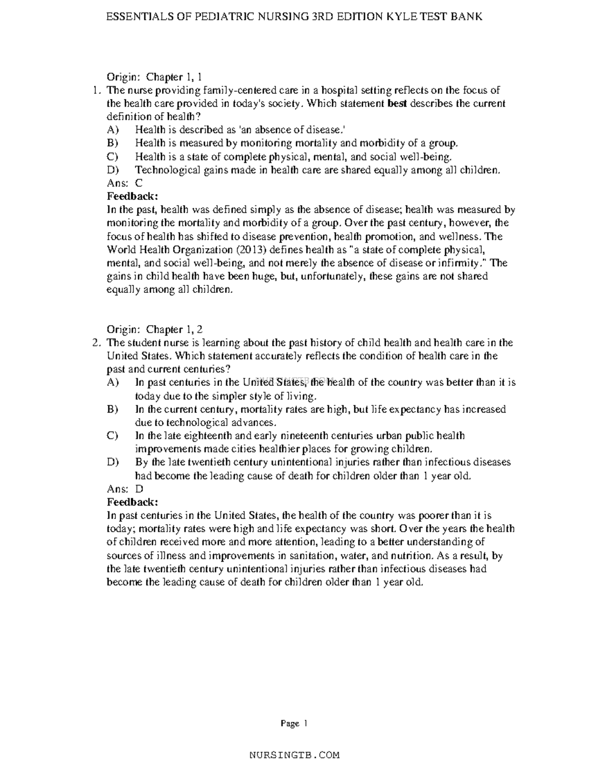 Chapter 1 - Notted - NURSINGTB Page 1 Origin: Chapter 1, 1 The Nurse ...