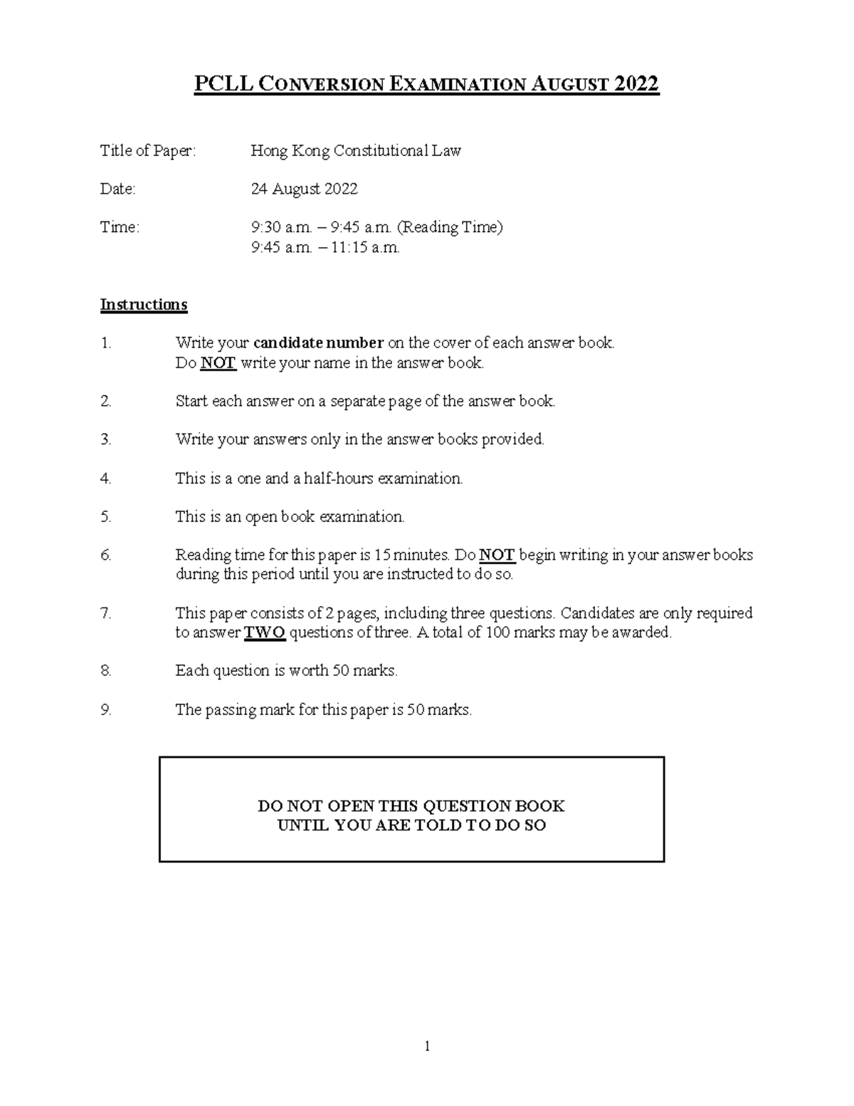 2208 HKCL - njnjnjnjnjknkjn - PCLL CONVERSION EXAMINATION AUGUST 2022 ...