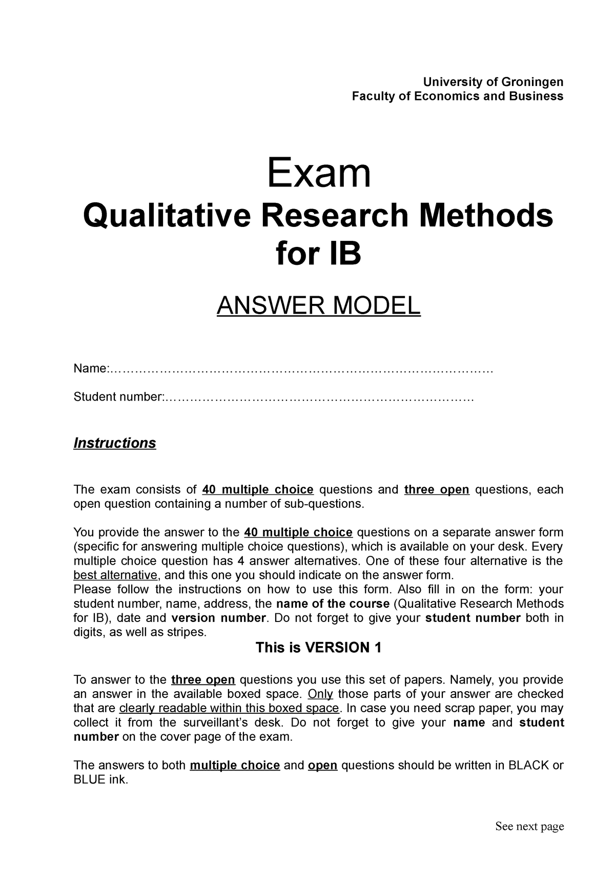 research methodology exam questions and answers
