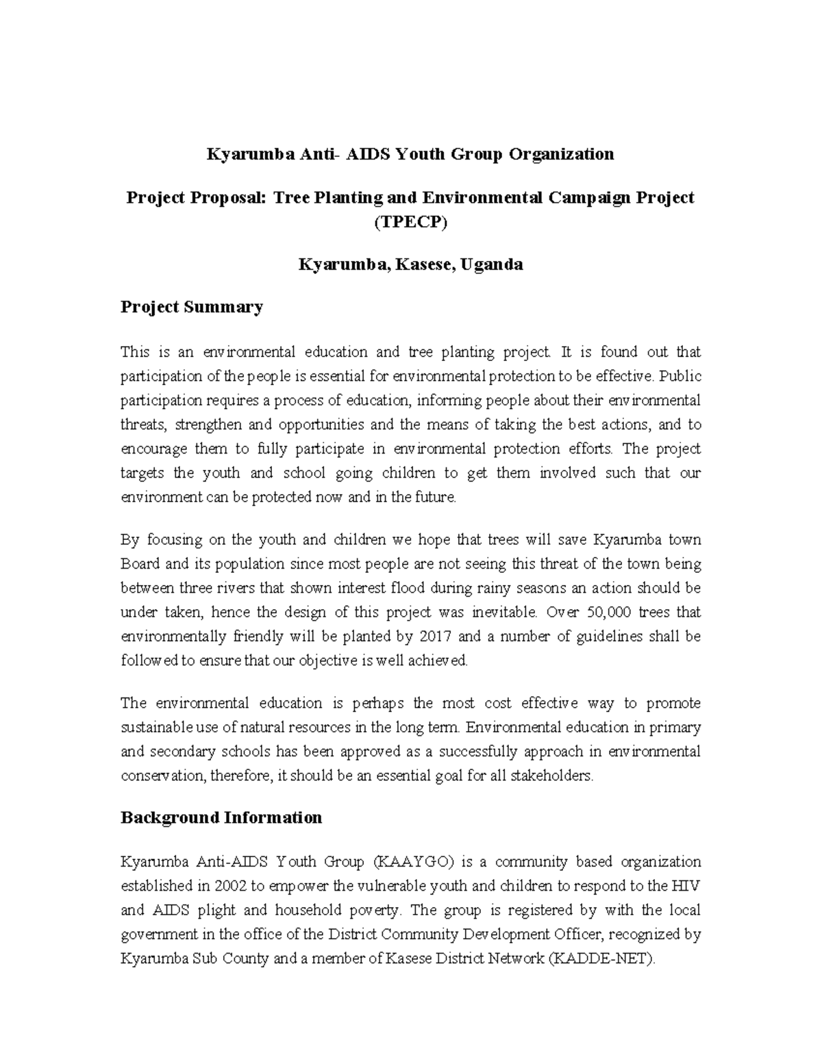 environmental-campaign-project-proposal-kyarumba-anti-aids-youth