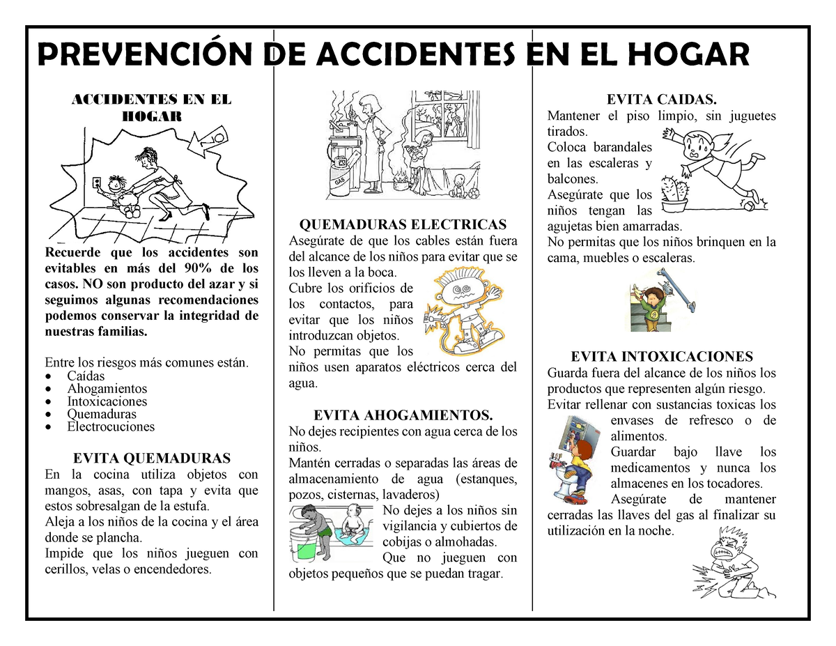 Triptico Prevencion De Accidentes En El Hogar Pdf 