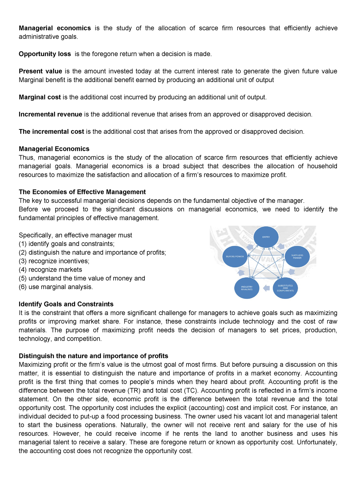 Module 1 - MOD 1 - Managerial economics is the study of the allocation ...