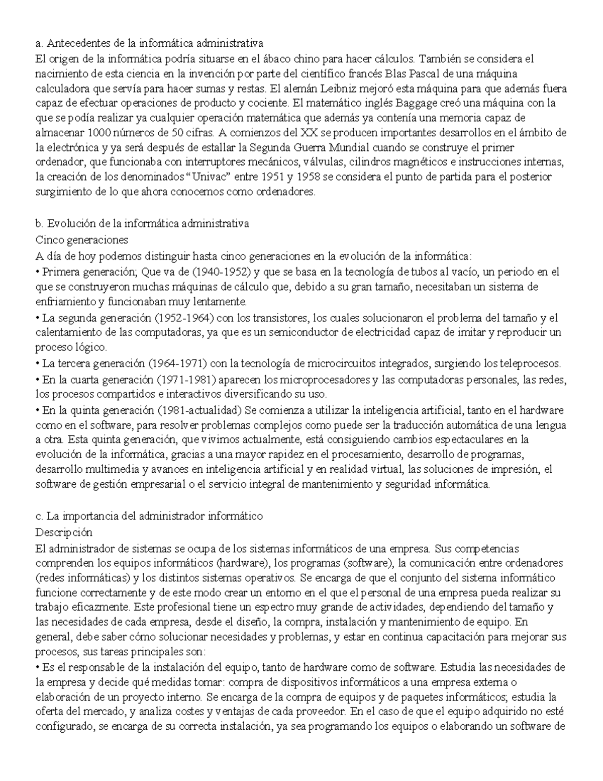 Foro De Reforzamiento U1 Informática Administrativa - a. Antecedentes ...
