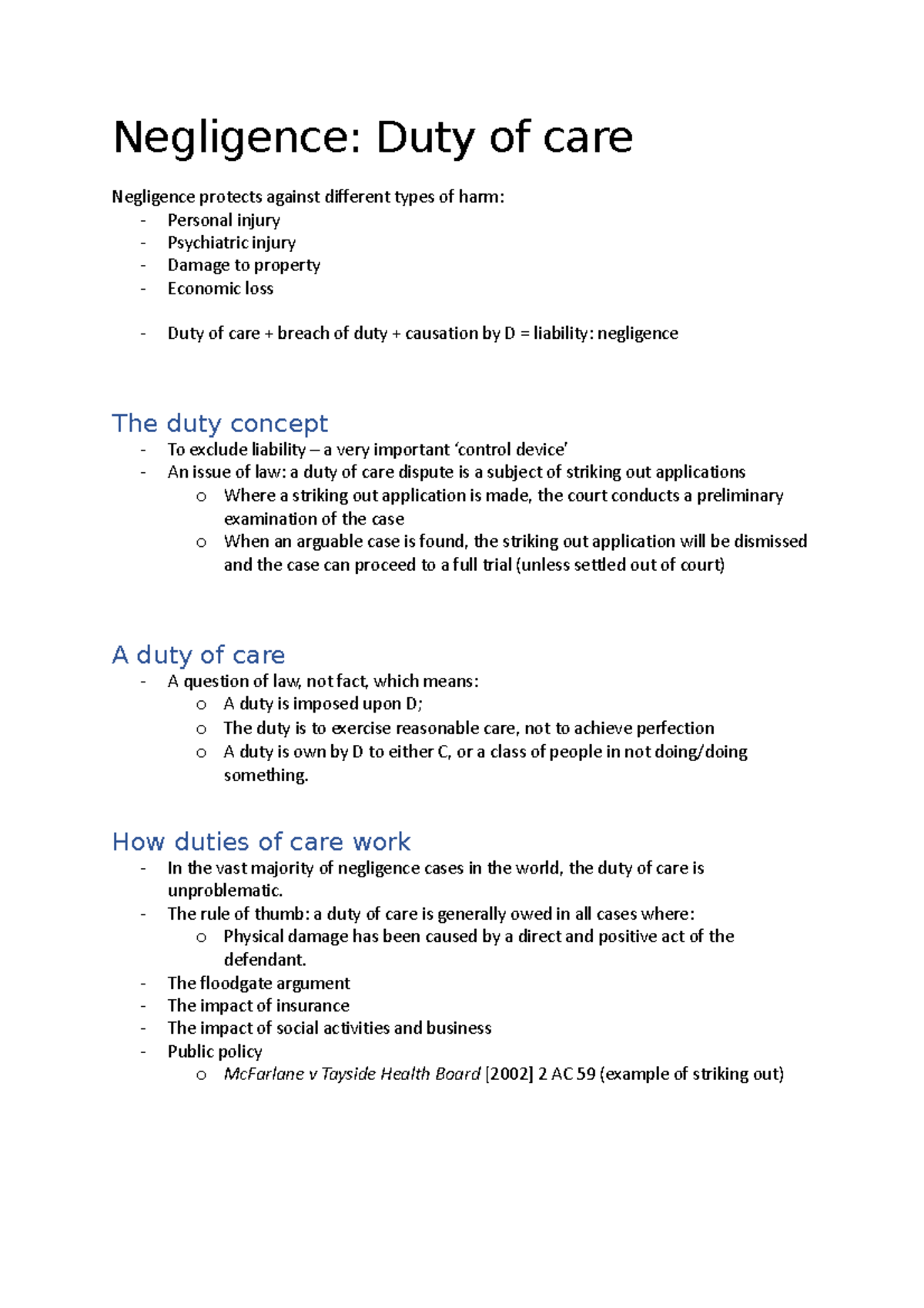 Negligence- Duty Of Care - Negligence: Duty Of Care Negligence Protects ...