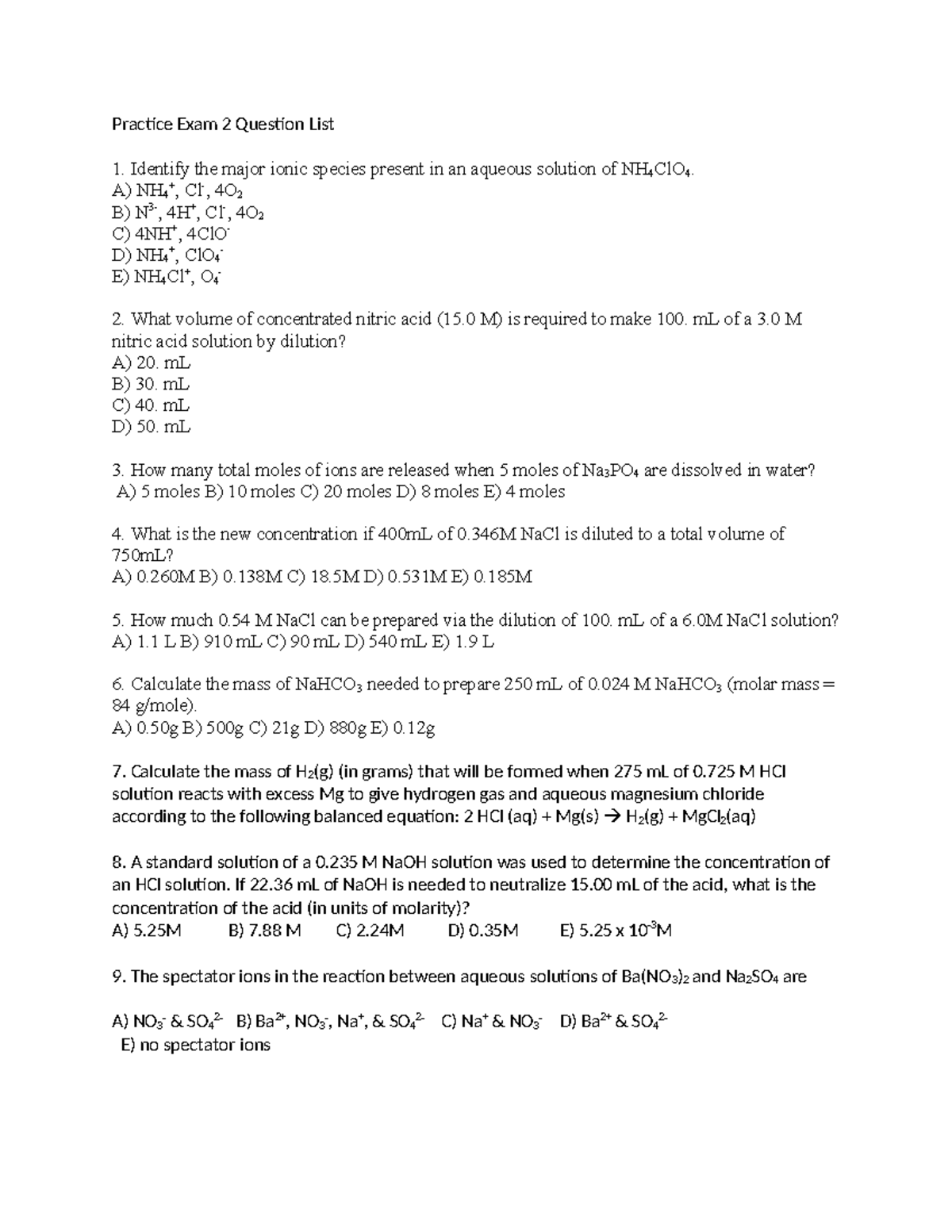 Exam+2+Practice+Exam - Practice Exam 2 Question List Identify the major ...