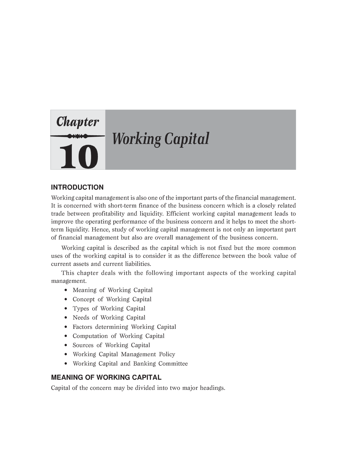 dissertation working capital management