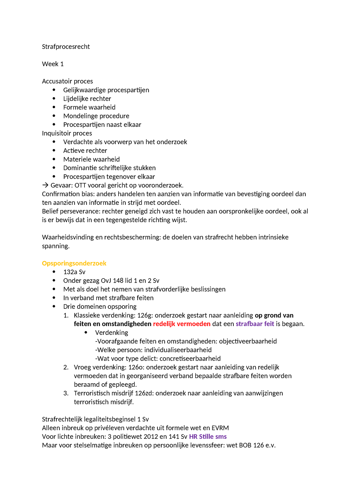 Strafprocesrecht schematisch - Strafprocesrecht Week 1 Accusatoir ...