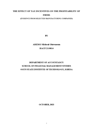 THE Effect OF TAX Avoidance AND TAX Evasion ON Nigeria'S Revenue ...