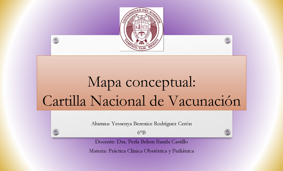 Cartilla nacional de vacunación- mapa conceptual - Mapa conceptual:  Cartilla Nacional de Vacunación - Studocu