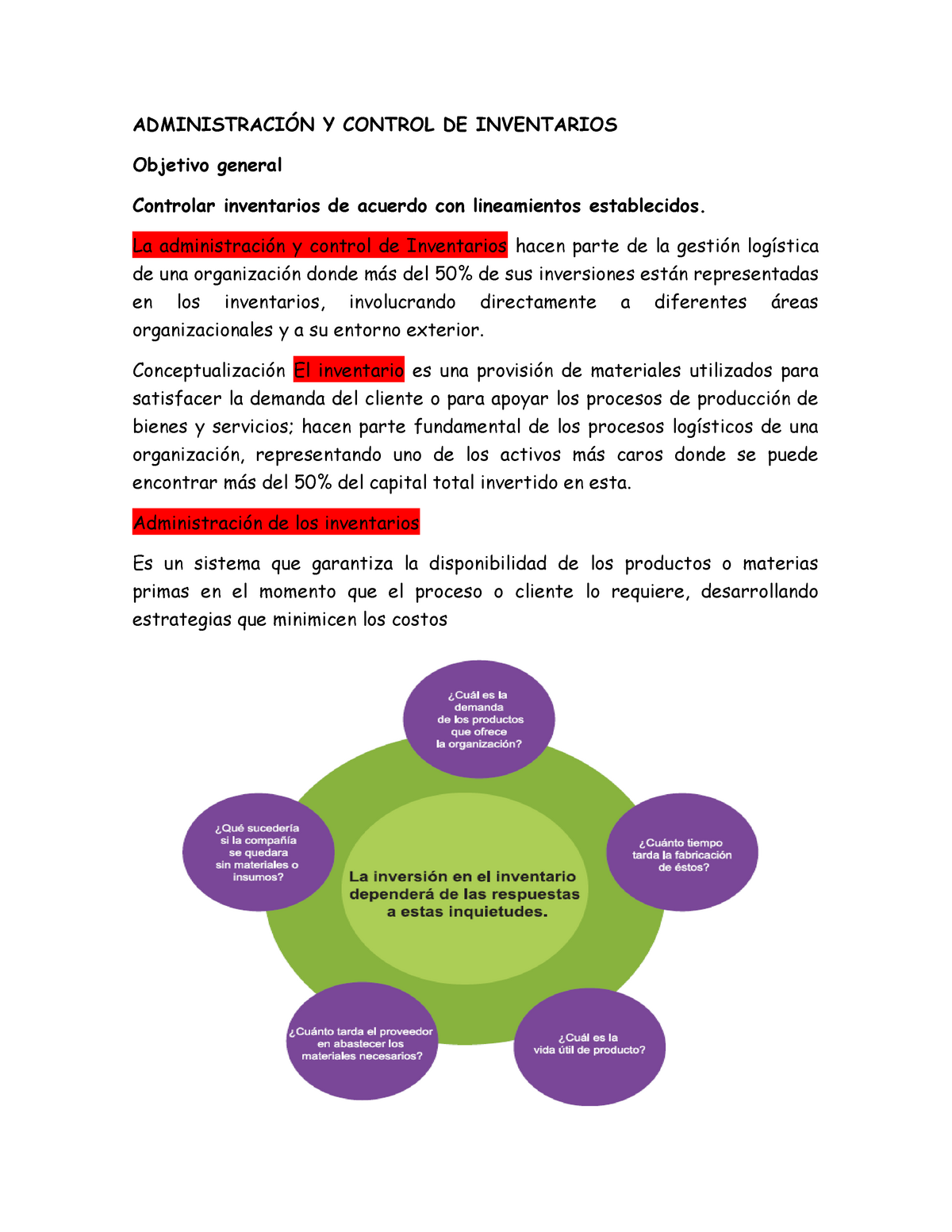 Administración Y Control De Inventarios Clasificacion De Costos AdministraciÓn Y Control De 4082