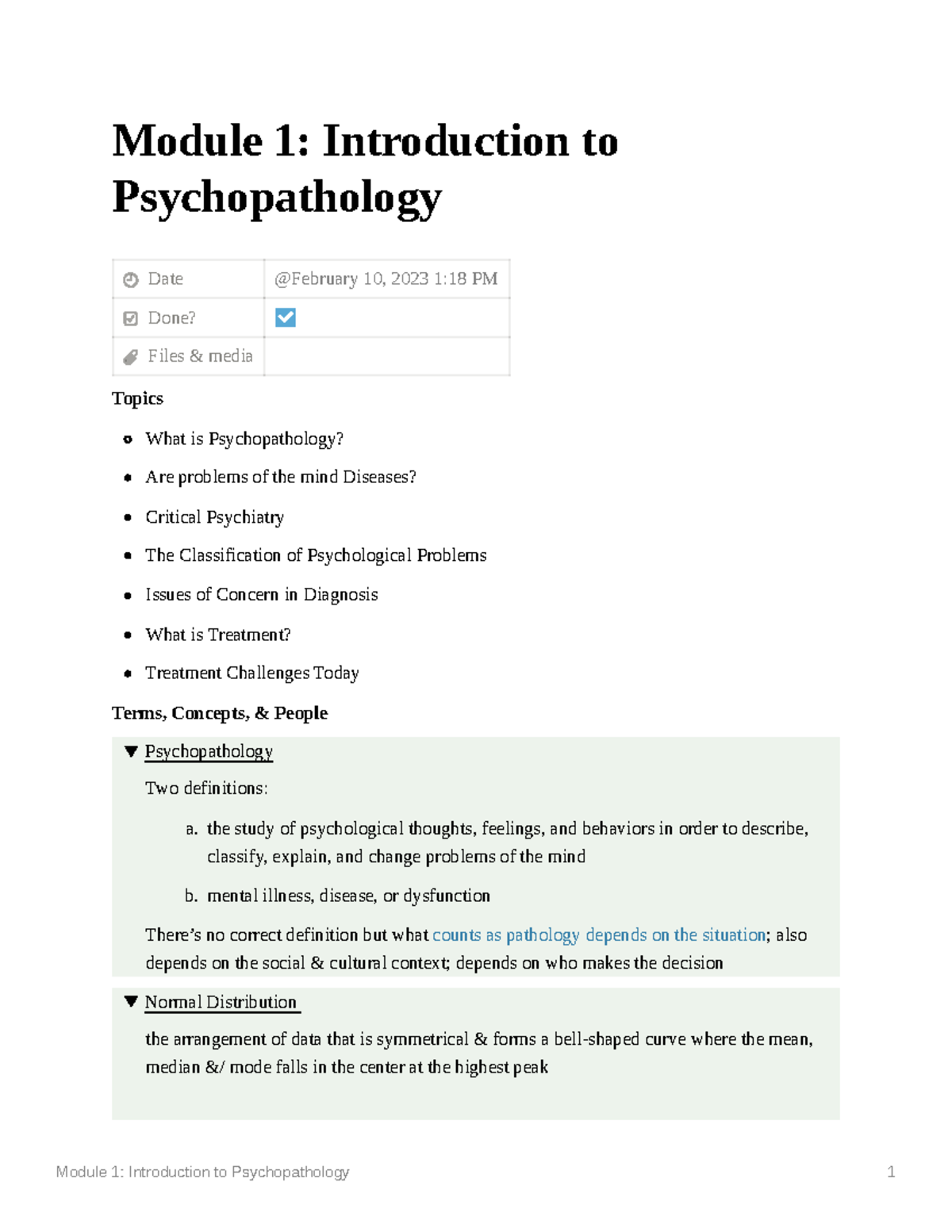 Introduction to Psychopathology - Module 1: Introduction to ...