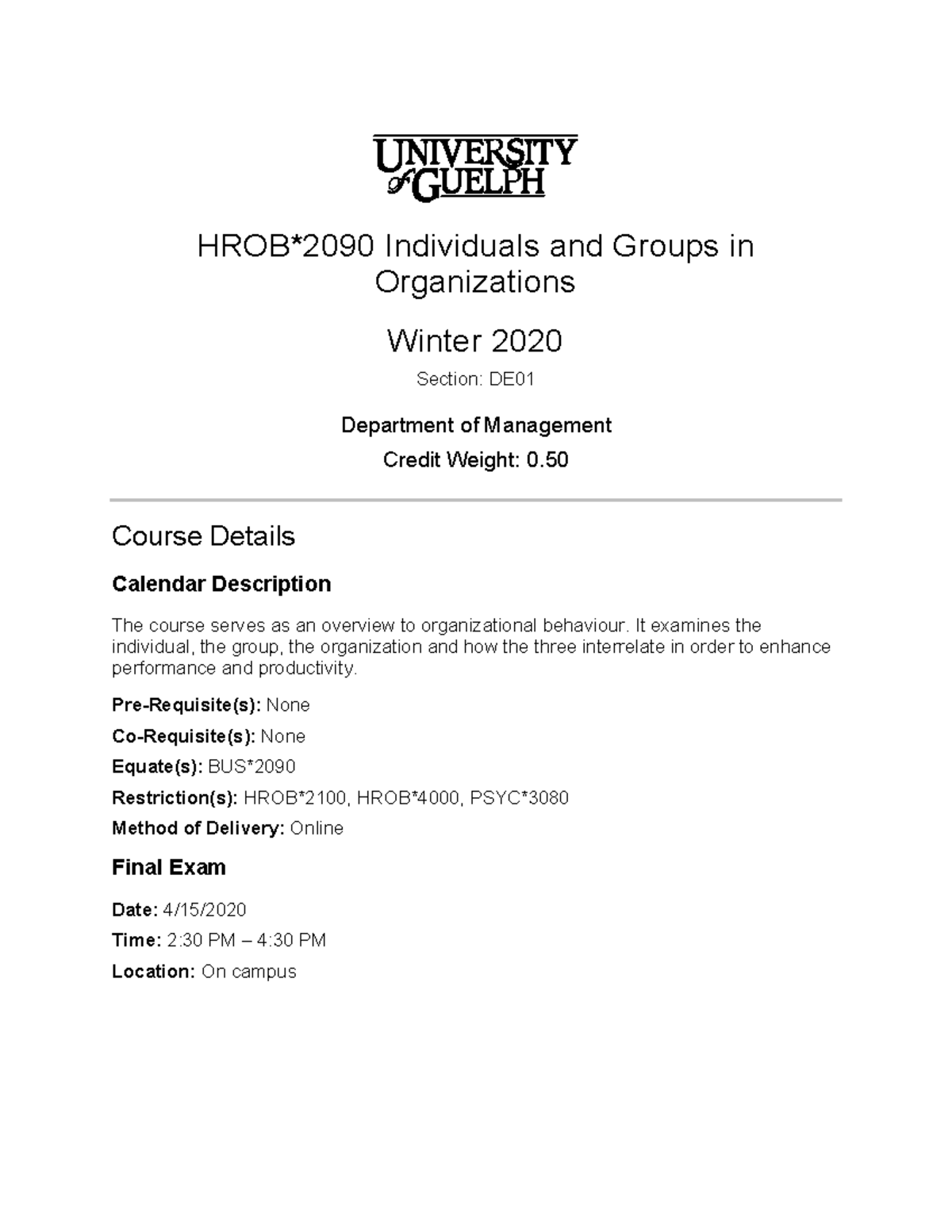 Outline HROB2090DE W20 - HROB*2090 Individuals And Groups In ...