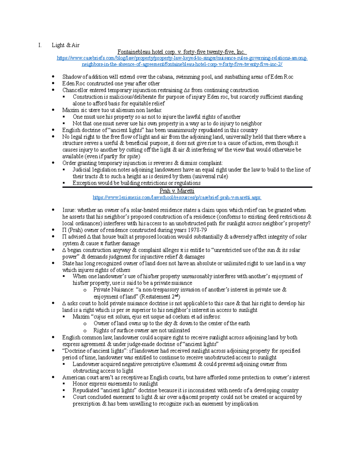 Reading 7 - I. Light & Air Fontainebleau hotel corp. v. forty-five ...