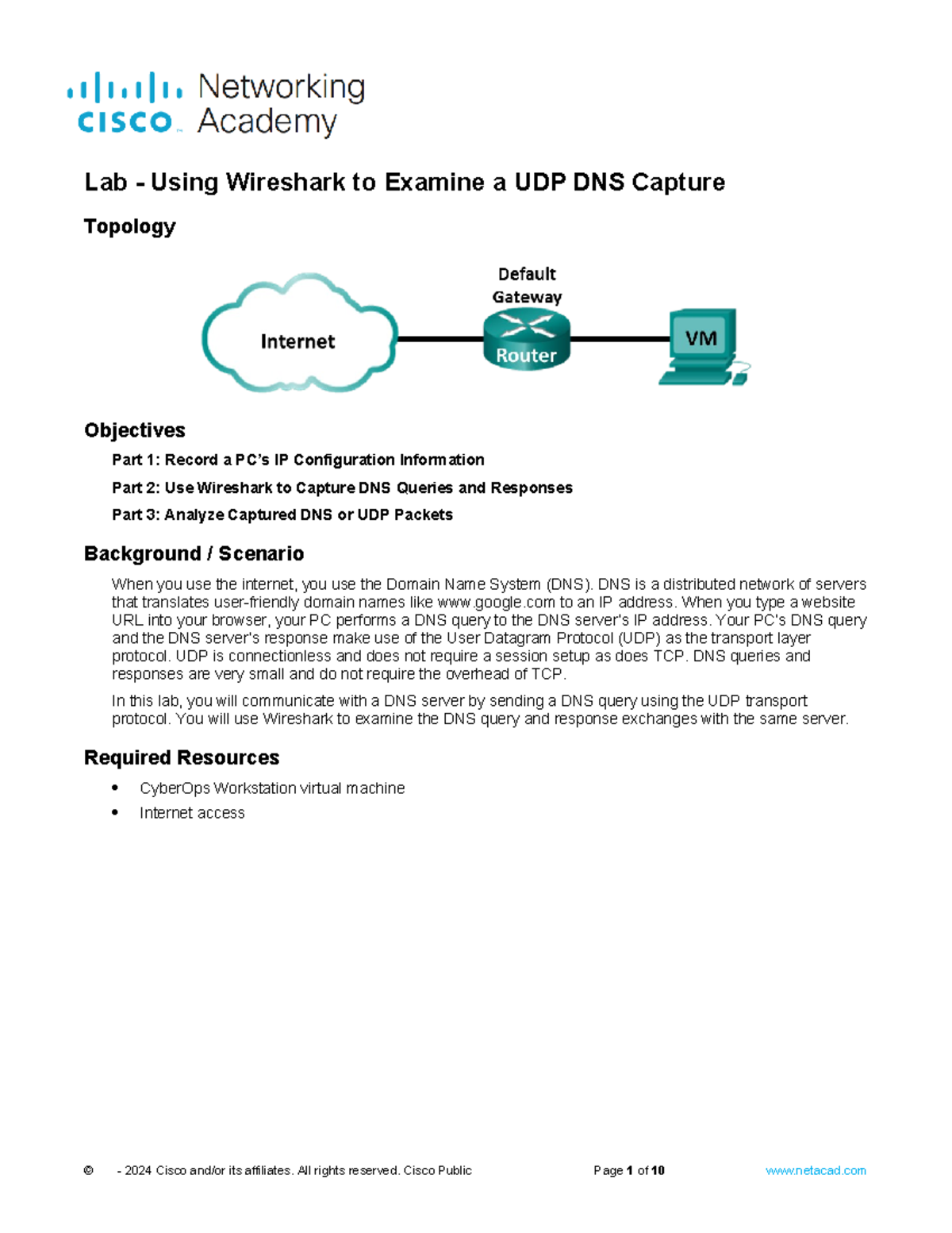 Lab 10.2.7 IAO202 Topology Objectives Part 1 Record a PC’s IP