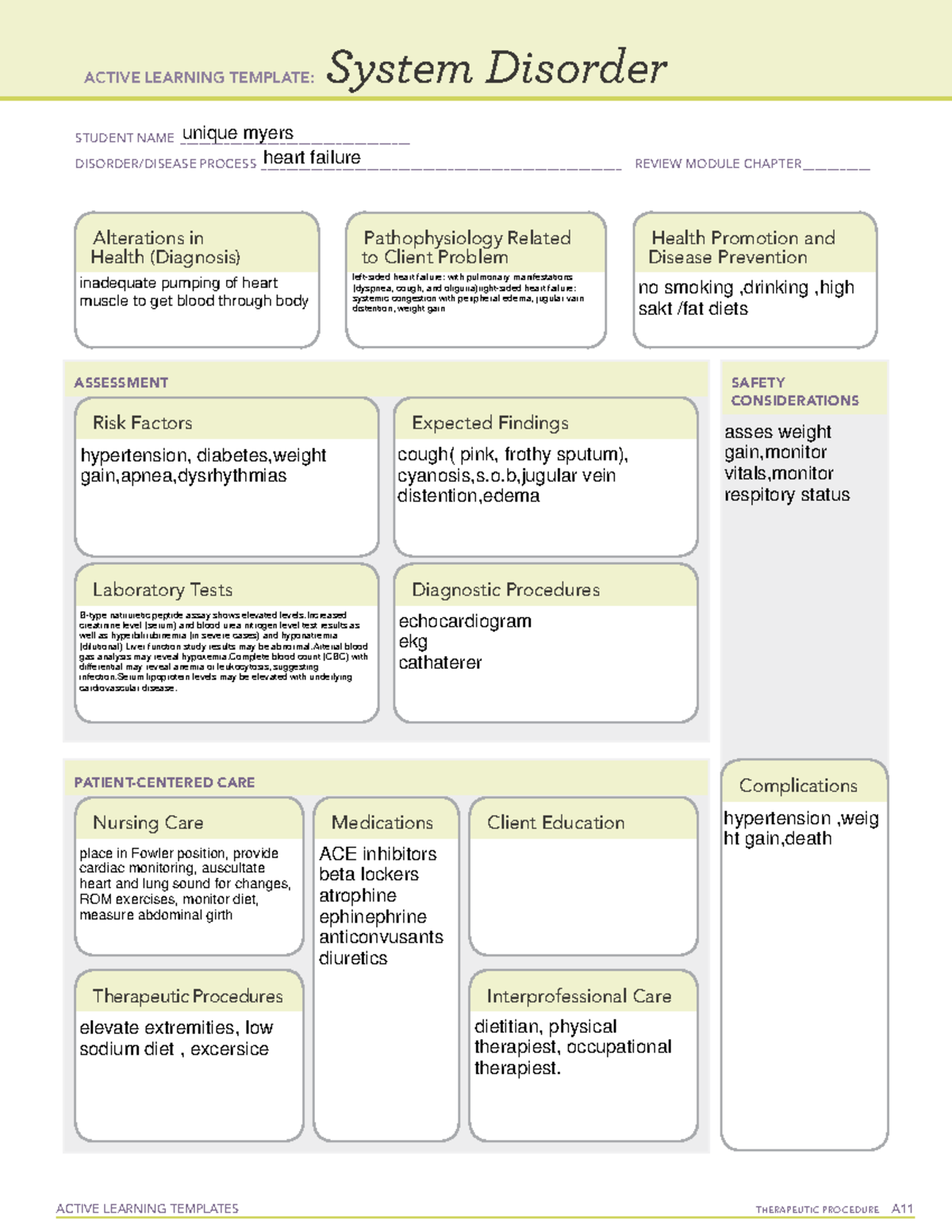 Hf system disorder ws - cdv - ACTIVE LEARNING TEMPLATES THERAPEUTIC ...