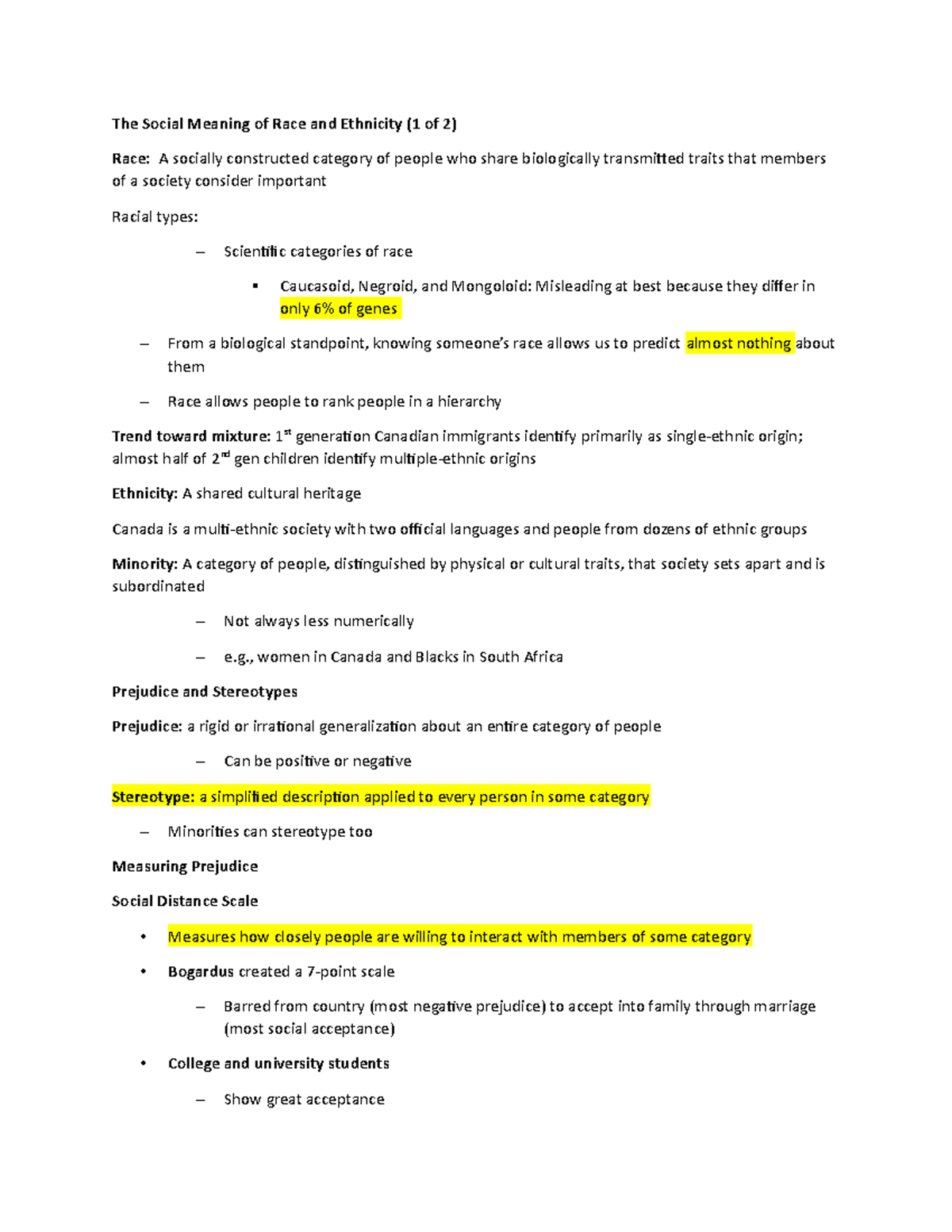 Chapter 11,13 - lecture notes - The Social Meaning of Race and ...