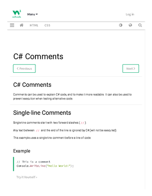 C# Comments - C# programming