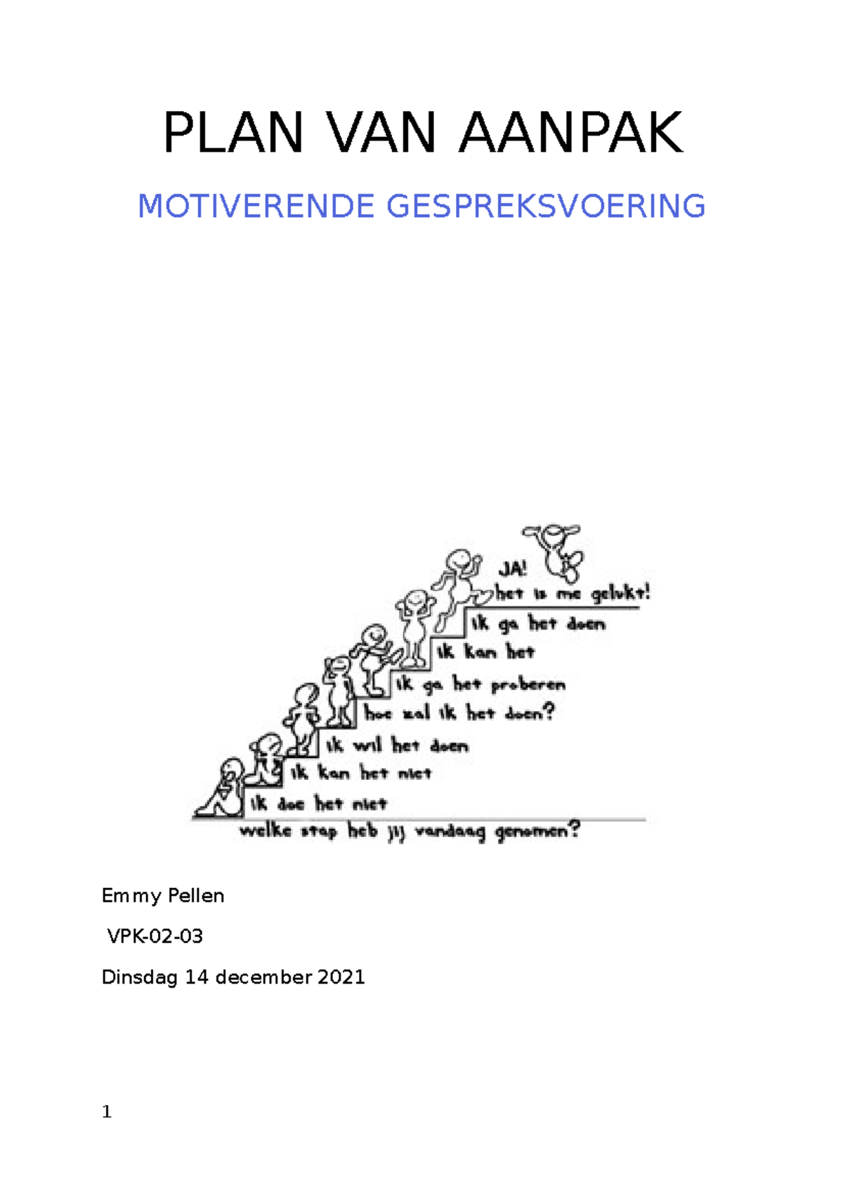 Pva Motiverende Gespreksvoering Kern Klaar - PLAN VAN AANPAK ...