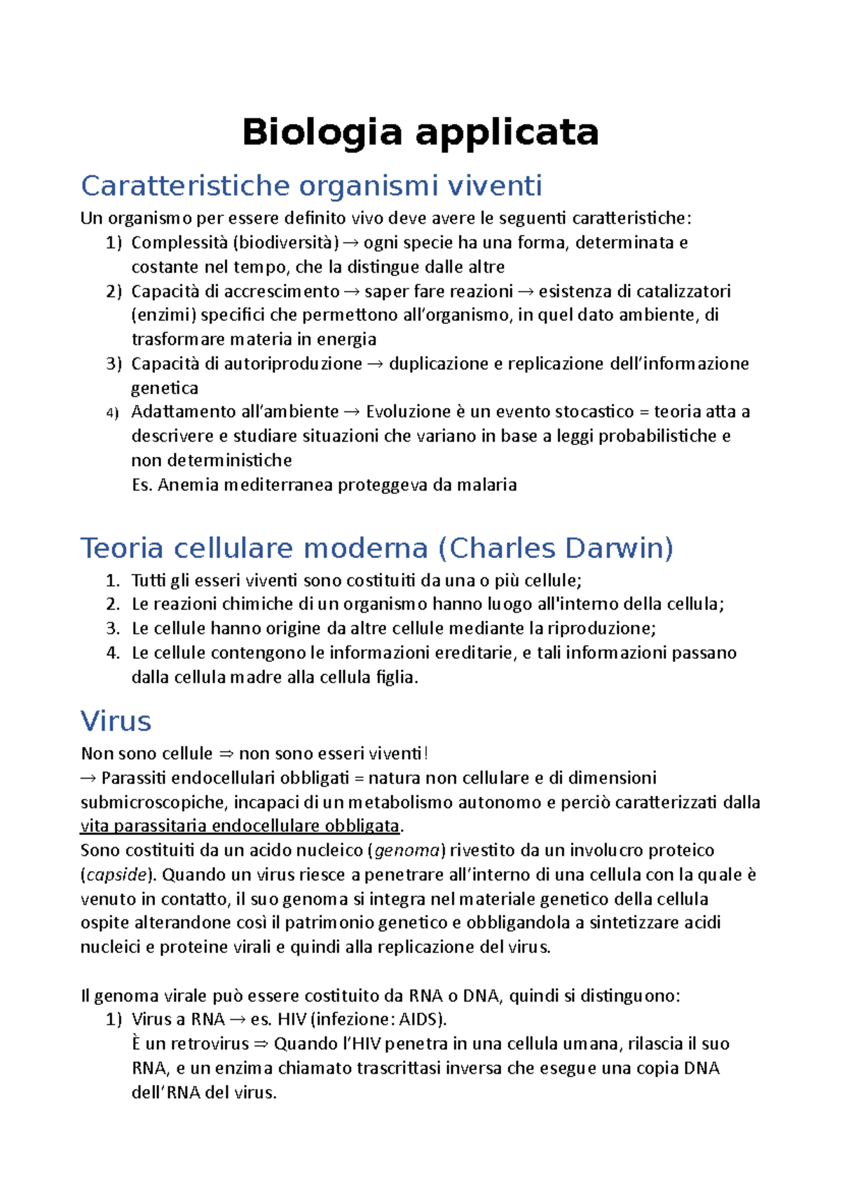biologia applicata alla ricerca biomedica