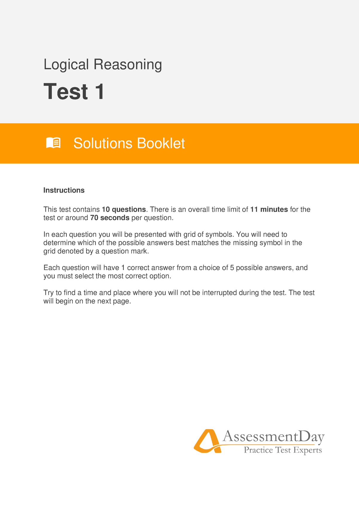 (Solved) Logical Reasoning Test 1-Solutions - Logical Reasoning Test 1 ...