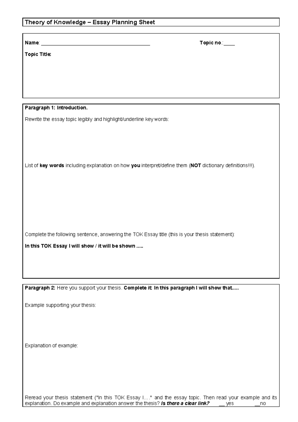 kernel essay planning sheet