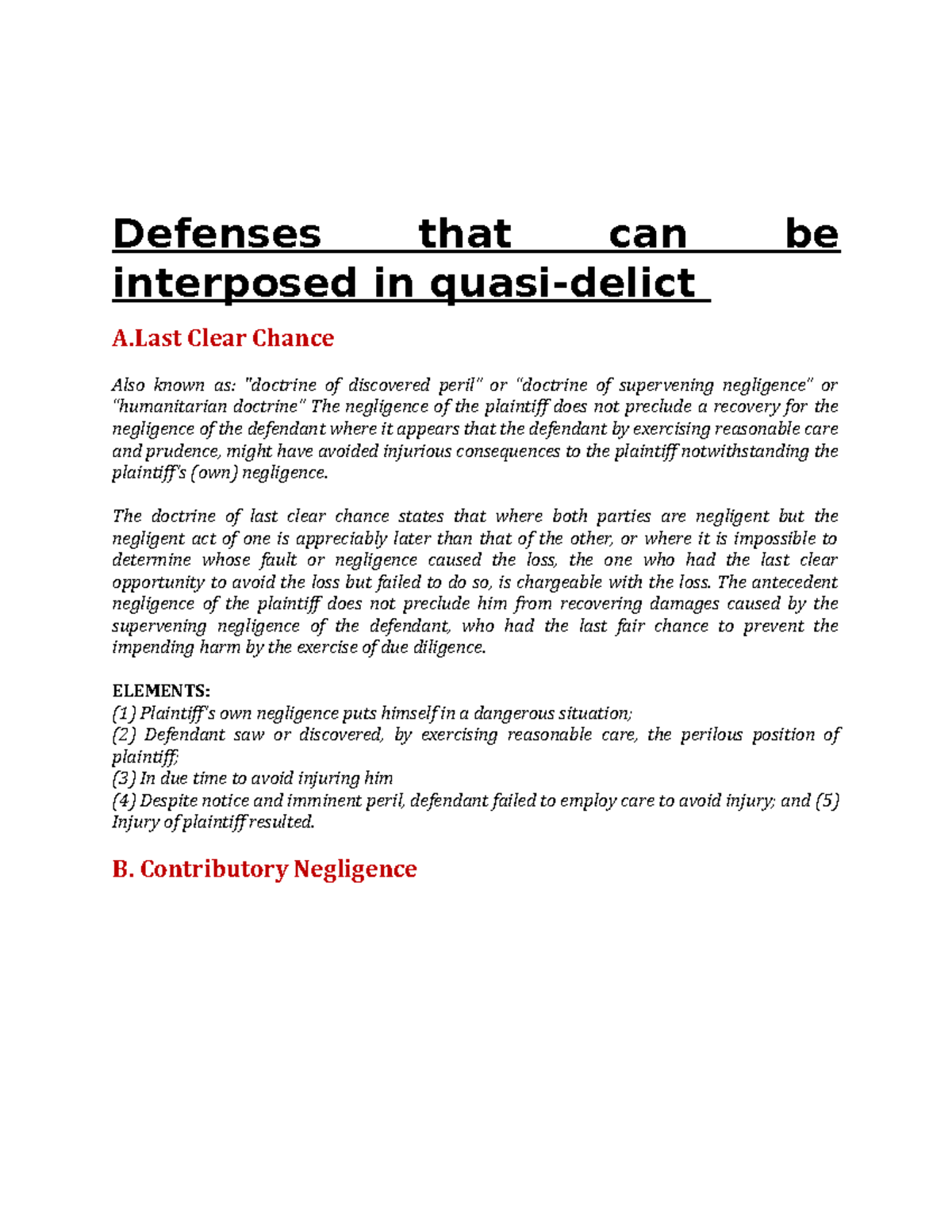 Notes Assignment - Answers - Defenses That Can Be Interposed In Quasi ...