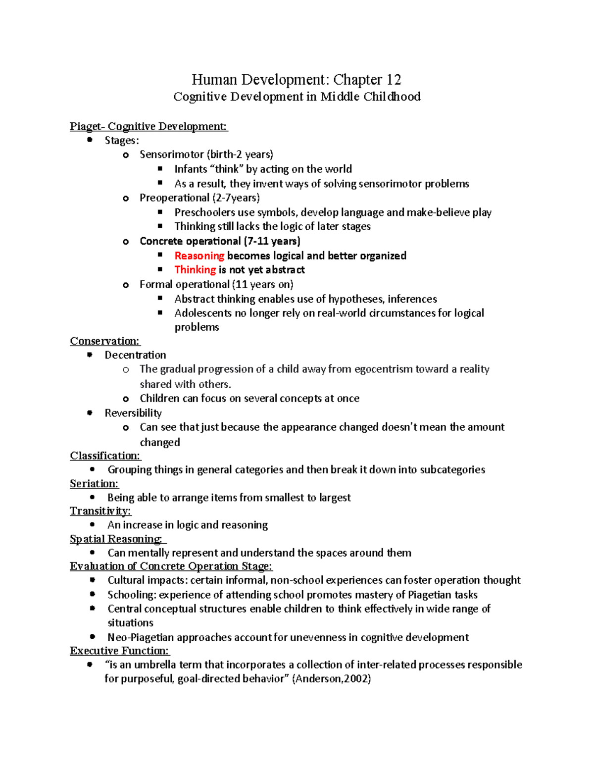 Chapter 12 - Cognitive Development In Middle Childhood - Human ...