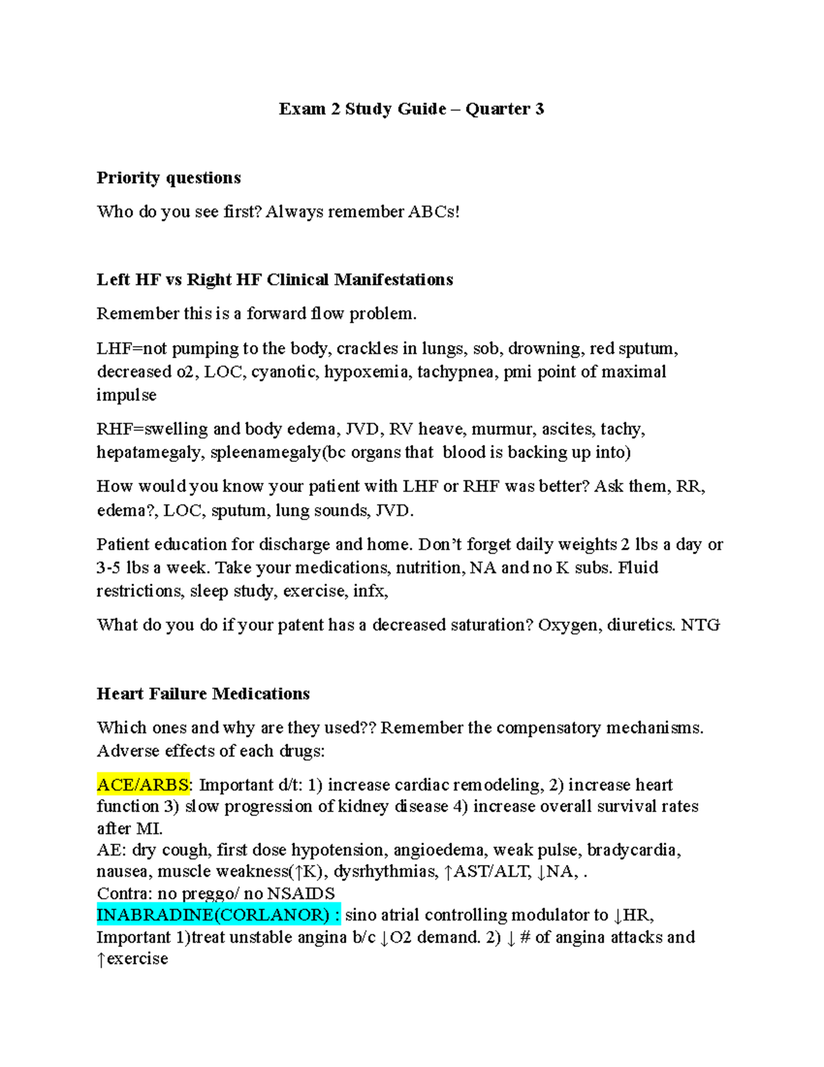 Exam 2 Study Guide quarter 3 Material - Exam 2 Study Guide – Quarter 3 ...