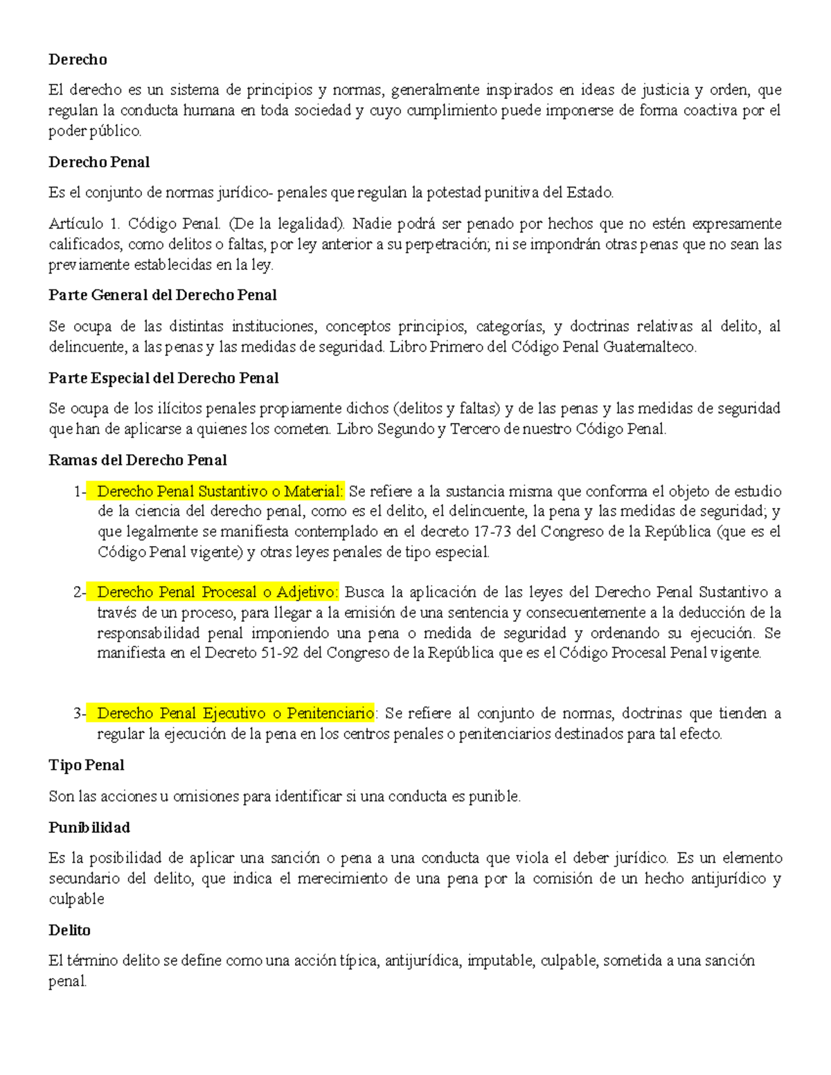 Clases de Derecho Penal II - Derecho El derecho es un sistema de ...