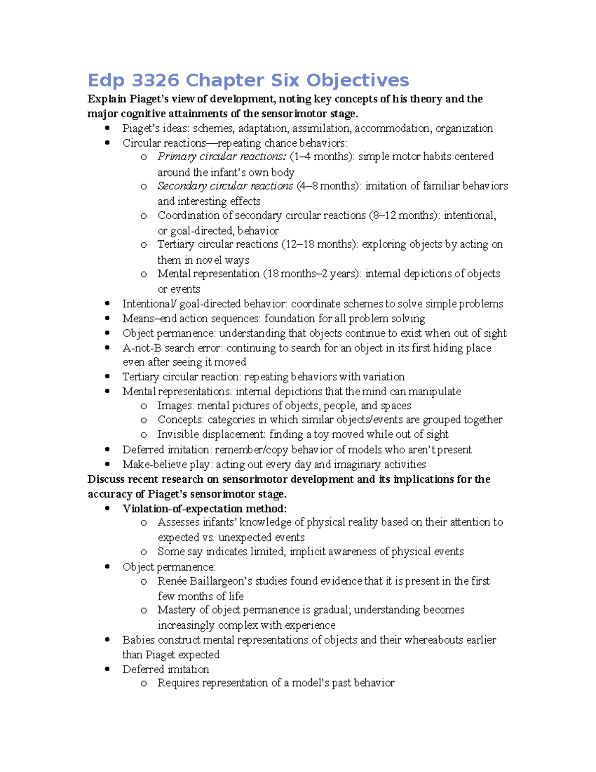 Chapter 6 Objectives Edp 3326 Chapter Six Objectives Explain