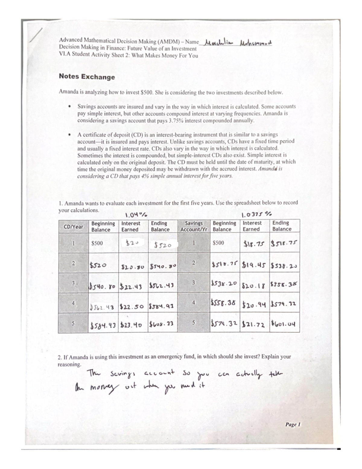 AMDM Investing and Interest Notes - Studocu