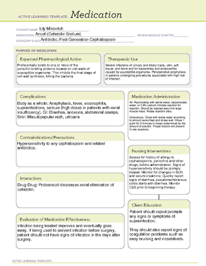 Med Card- Carafate - Drug Card - ACTIVE LEARNING TEMPLATES Medication ...