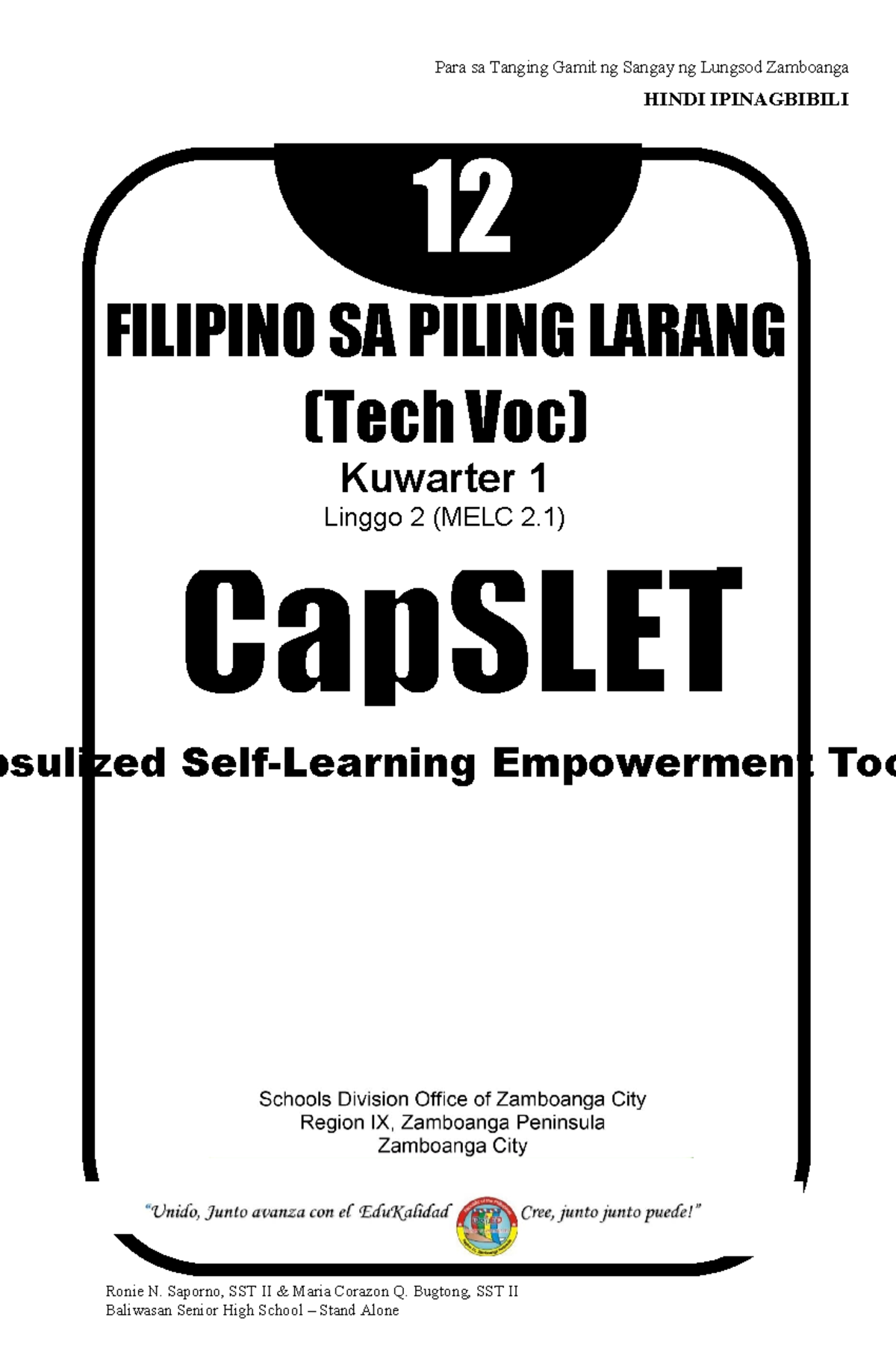 PLT Q1W2 MELC2.11 4 Thkyouu Ronie N. Saporno, SST II & Maria