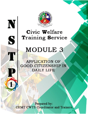 Module 2 Self Awareness - ABOUT NSTP The National Service Training ...
