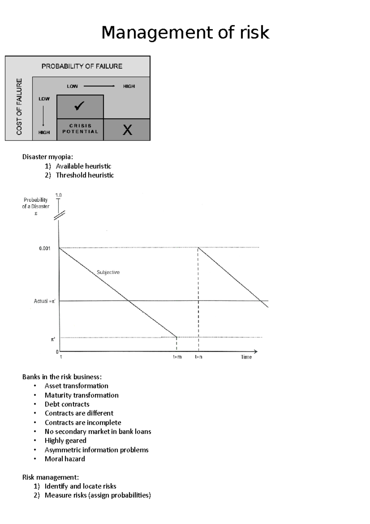 6 - Management of risk - Condensed notes - Management of risk Disaster ...