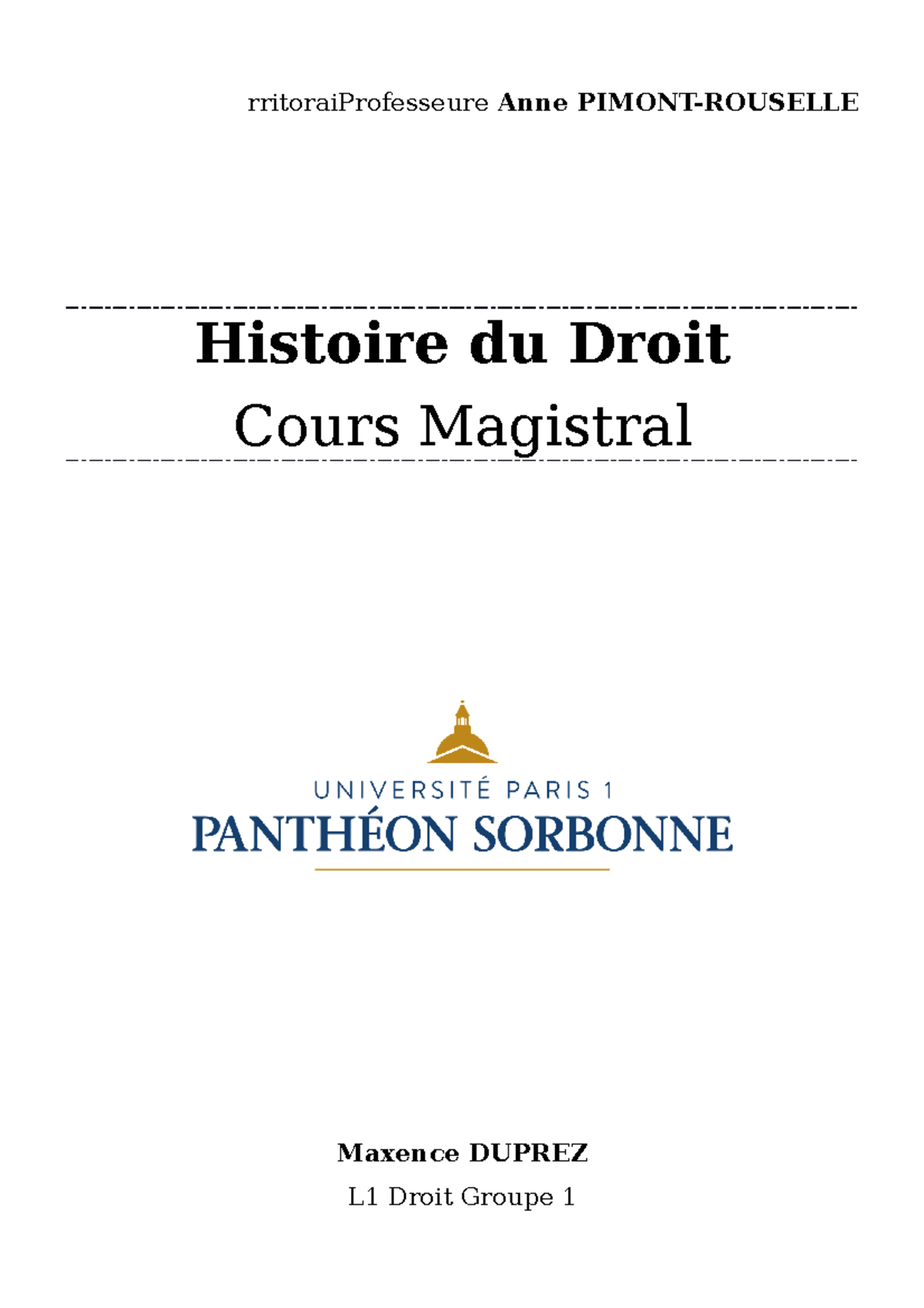 CM Histoire Du Droit - RritoraiProfesseure Anne PIMONT-ROUSELLE ...