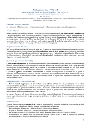 Indice - diritto commerciale - Campobasso ed. 2015 - INDICE Prefazione alla  decima edizione - Studocu