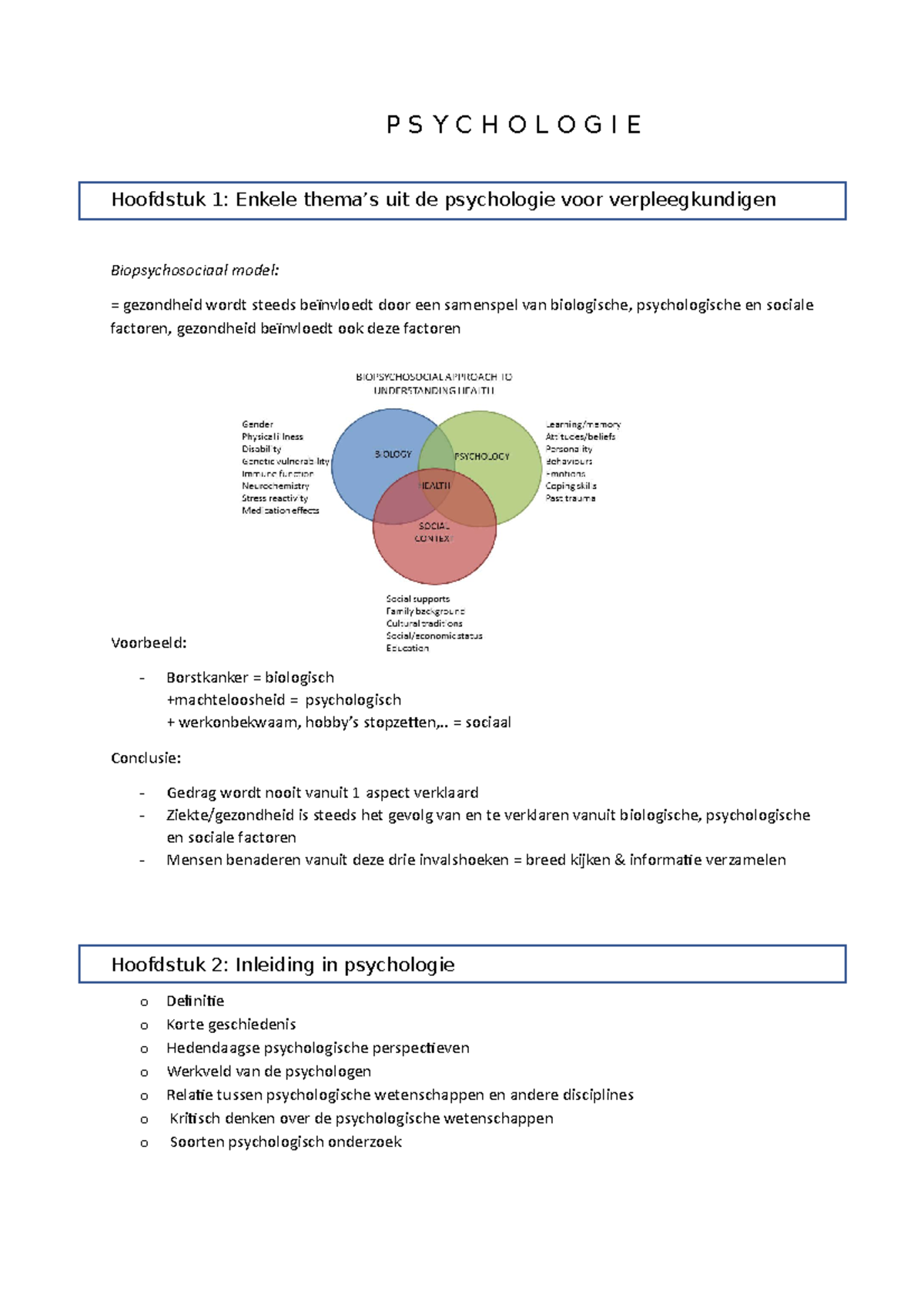 Psychologie Samenvatting Fundamenten 1 - P S Y C H O L O G I E Hoofdstuk 1: Enkele Thema’s Uit ...