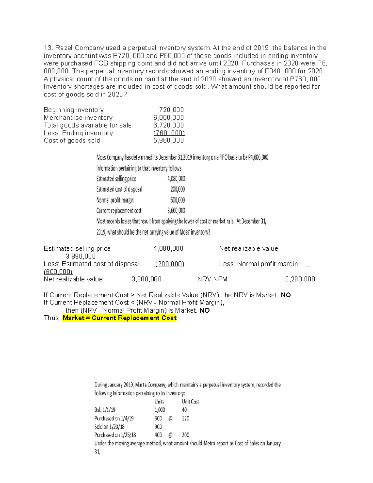 Intermediate Accounting 1 Inventory, Depreciation, PPE Practice