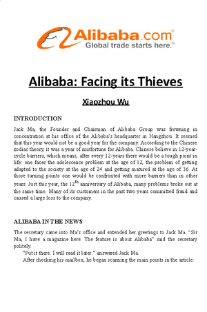 Alibaba Case Study Business Law Law101 Iobm Studocu