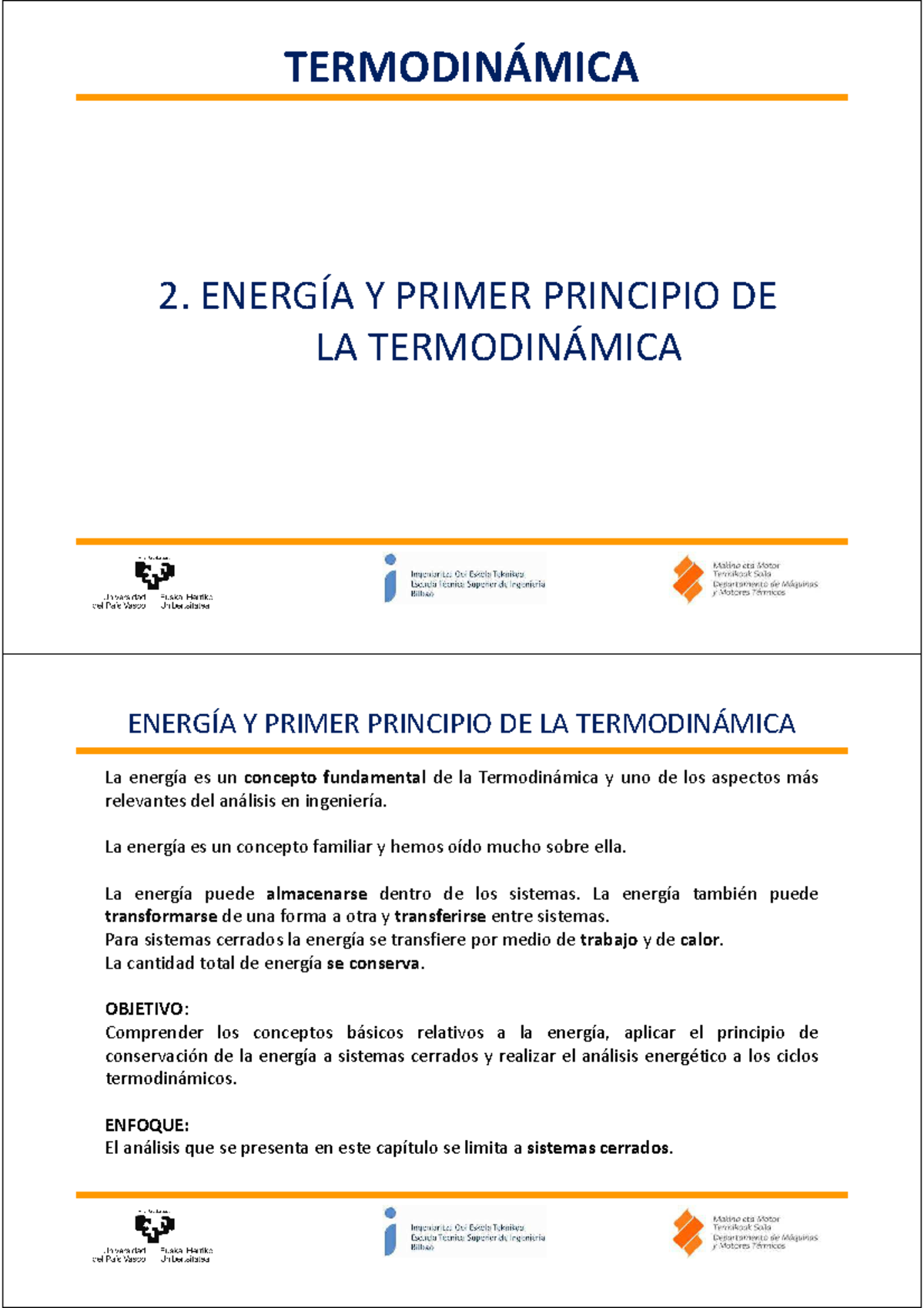 Energía Y Primer Principio TermodinÁmica 2 EnergÍa Y Primer Principio De La TermodinÁmica La 3011