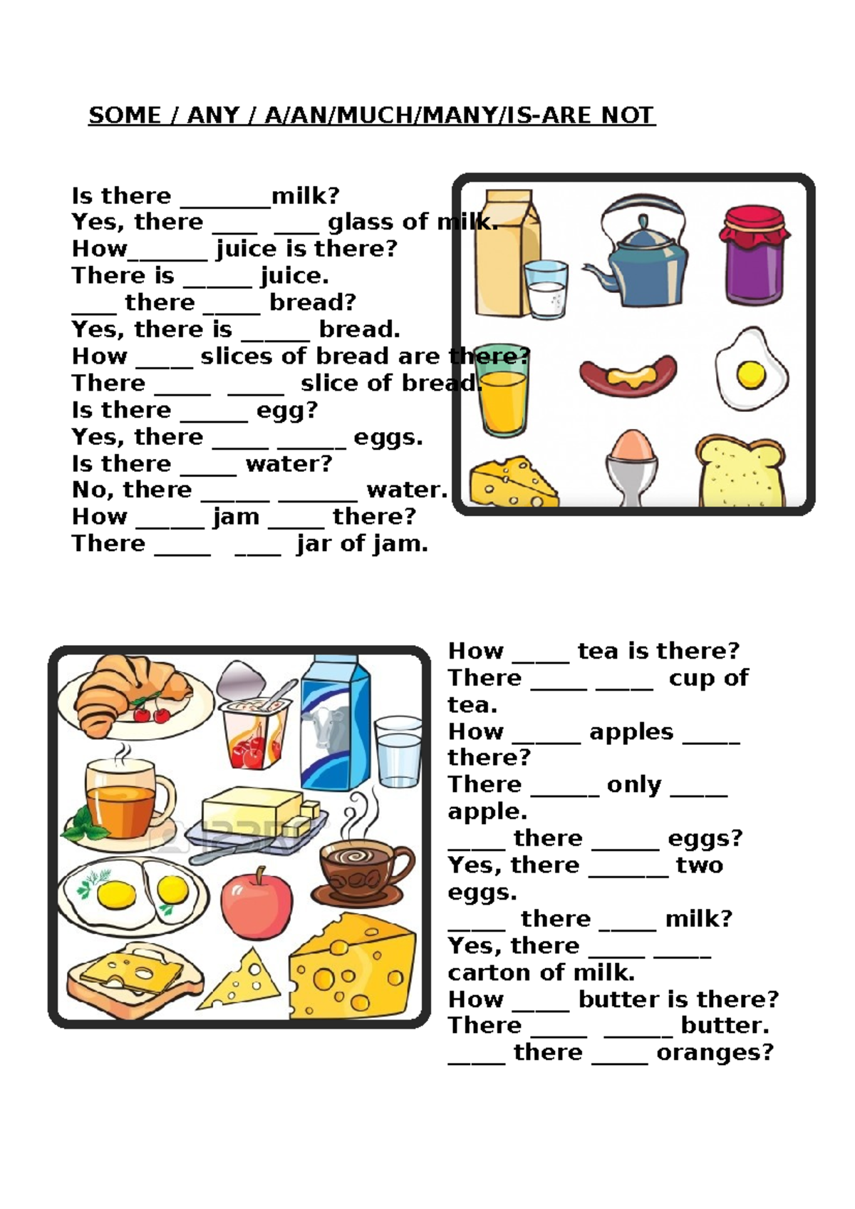 Someanyaanmuchmanyisarenot 86128 - SOME / ANY / A/AN/MUCH/MANY/IS-ARE ...